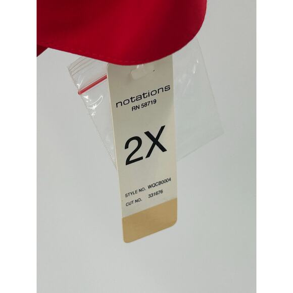 Notations Women’s Shirt 2X Red Button-Down NWT - Picture 8 of 8